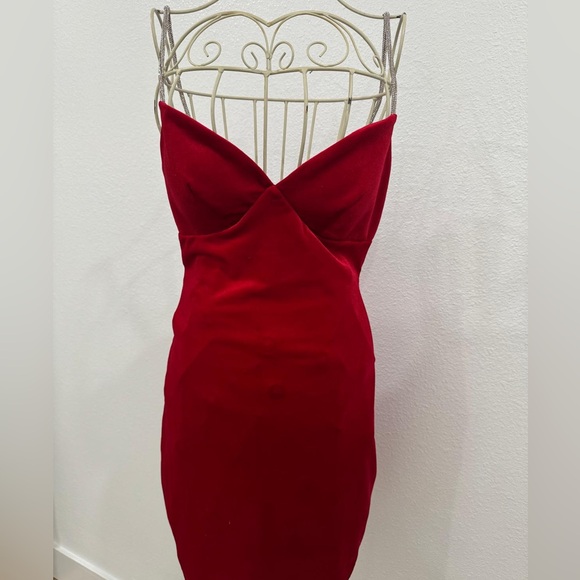 Red Velvet Homecoming Dresses with Sash,WD5758